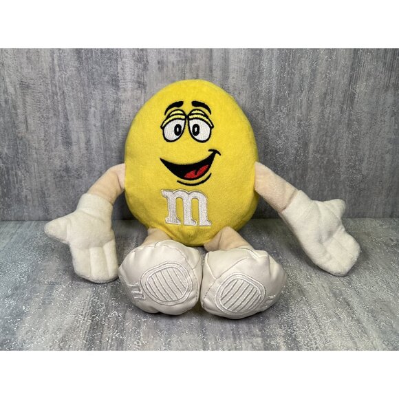 M&M’s World Yellow Peanut Large Plush 10” 2016 Candy Stuffed Animal Toy - Picture 1 of 7